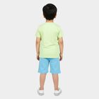 Boys' Light Green Cotton Round Neck Graphic Baba Suit, Light Blue, small