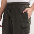 Men's Deep Olive Green Regular Fit Cargo Bermuda Shorts, Dark Green, small image number null