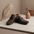 Men's Brown Slip-On Mule Sandals, भूरा, small