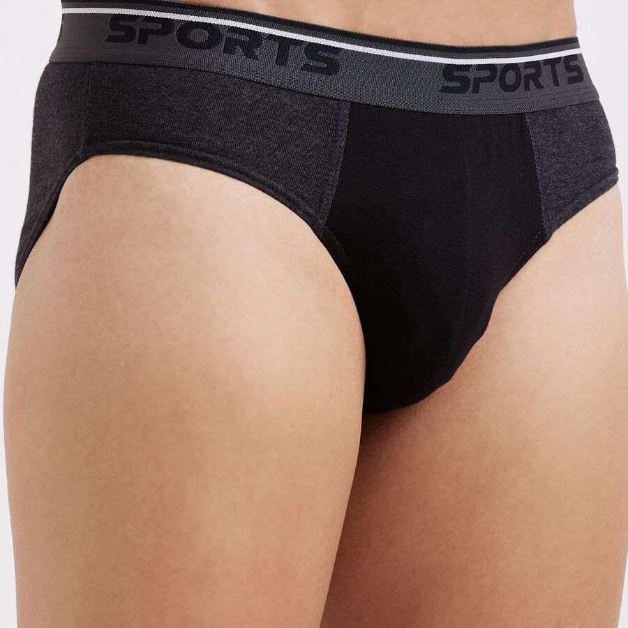 Solid Brief, Dark Grey, large