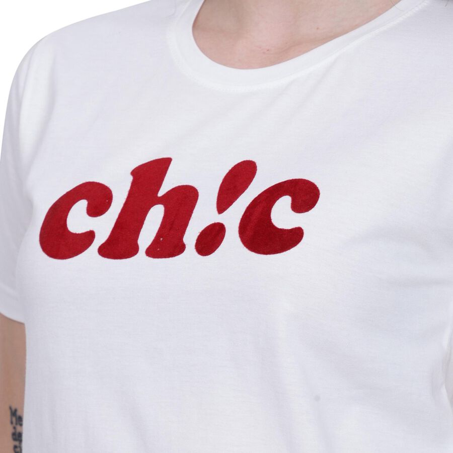 Ladies' 100% Cotton Round Neck T-Shirt , Off White, large image number null