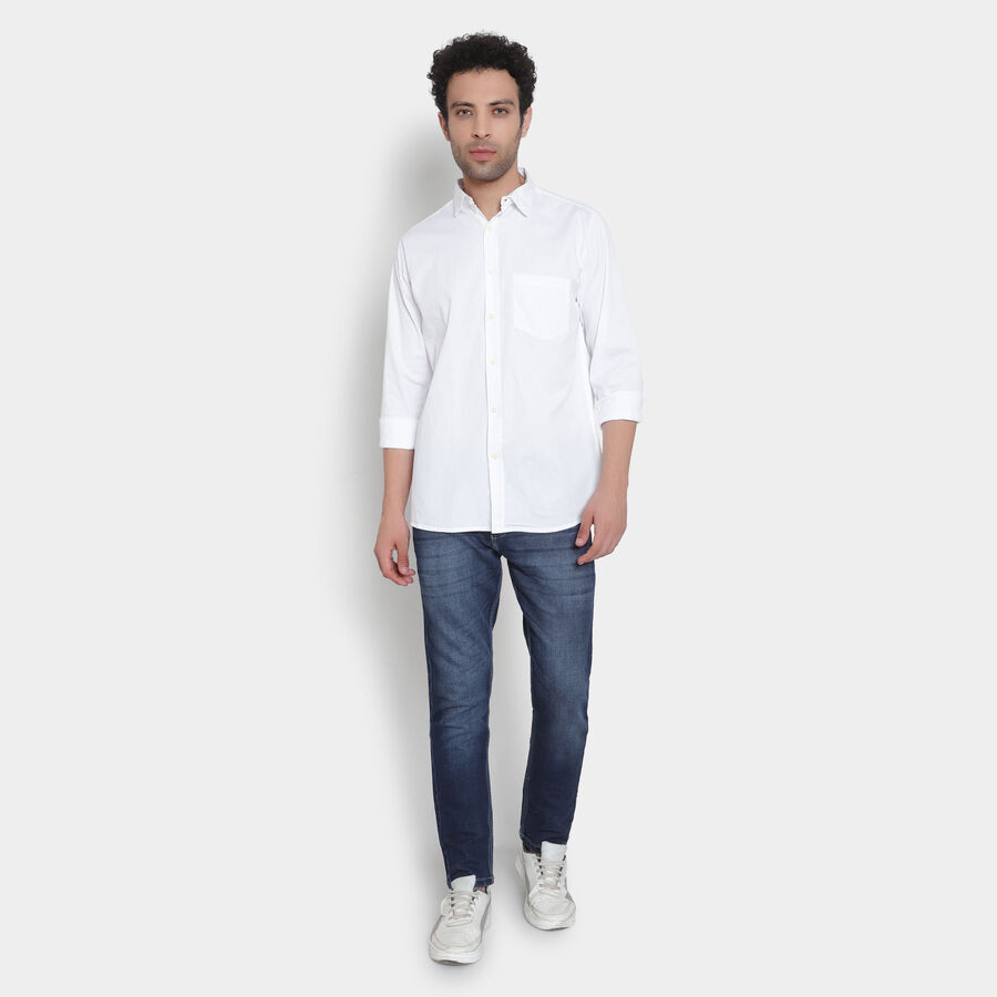 Cotton Solid Casual Shirt, White, large image number null