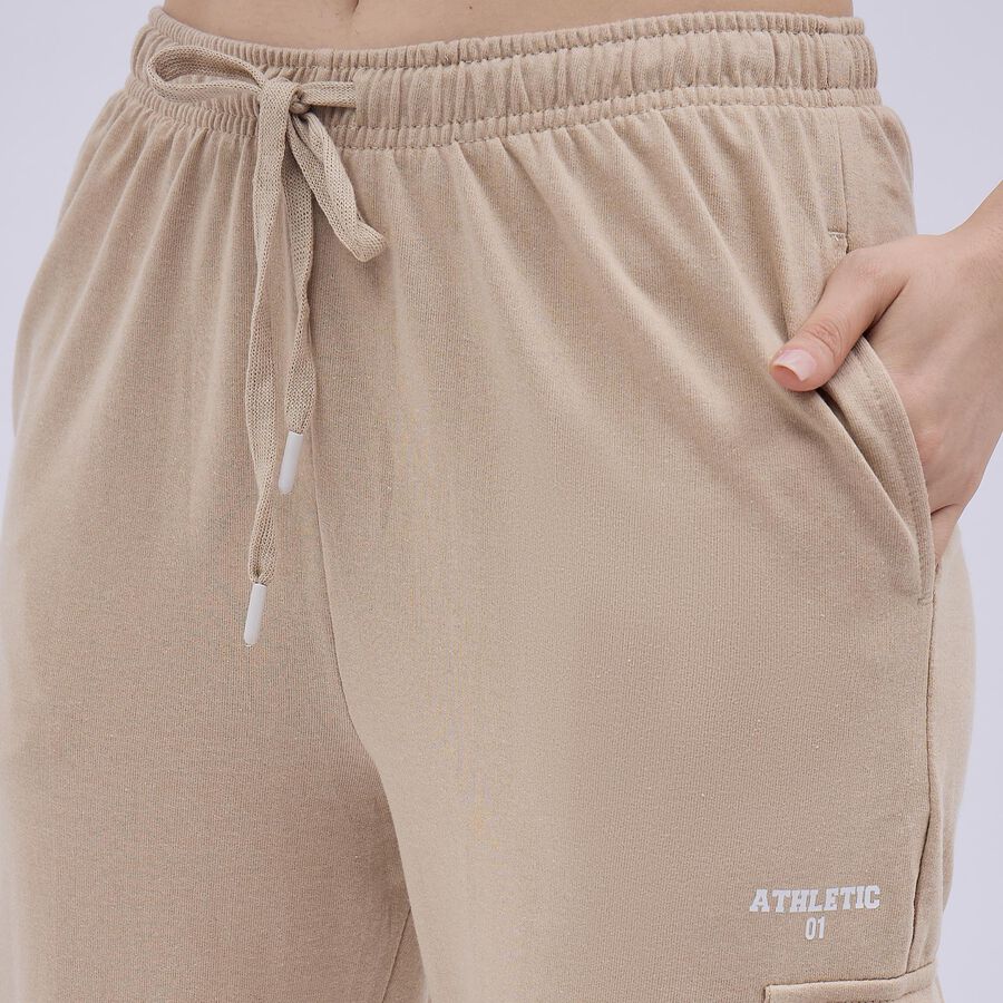 Women's Warm Beige Regular Fit Cargo Track Pants , गहरा पीला, large image number null
