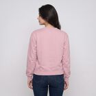 Women's Lilac Crew Neck Graphic Print Pullover Sweatshirt, लाइलेक, small