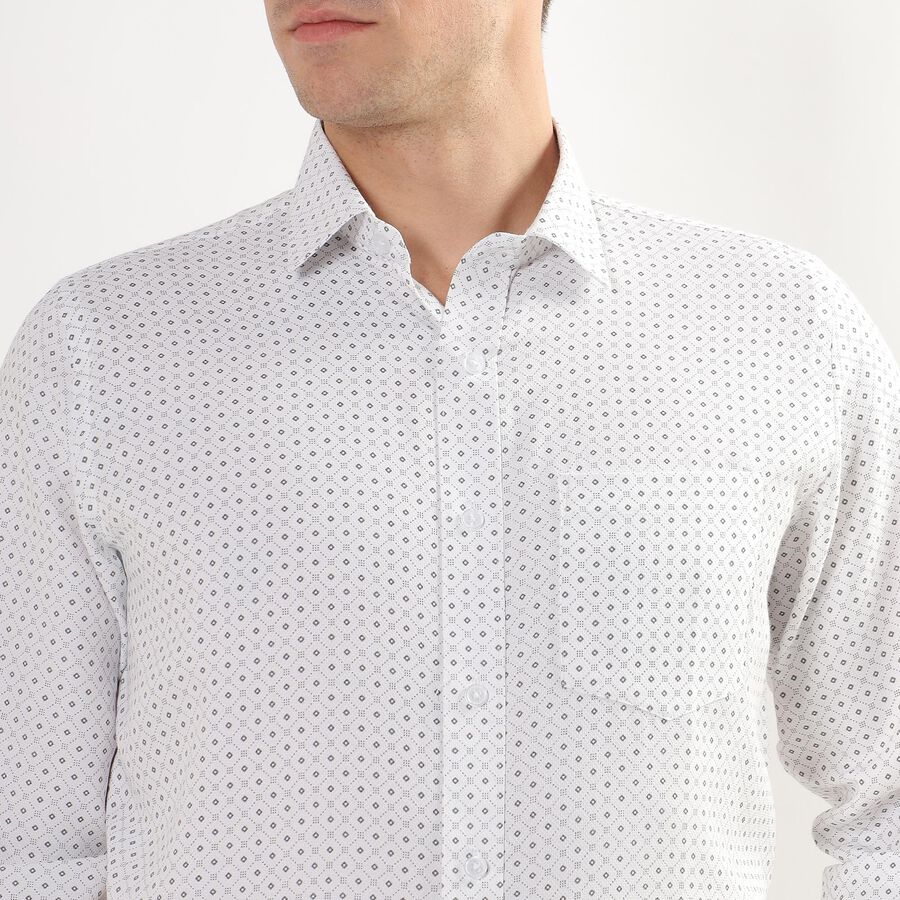 Men's White Regular Collar Formal Shirt, White, large image number null