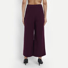 Solid Flared High Rise Trousers, Wine, small image number null