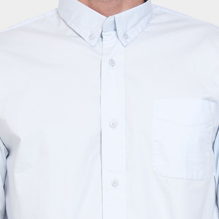 Men's 100% Cotton Casual Shirt, Light Blue, large image number null