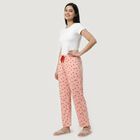 Women's Light Pink Straight Fit Strawberry Printed Pyjama, Light Pink, small