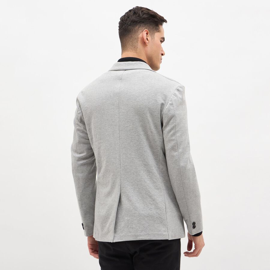 Men's Grey Single Breasted Front Blazers