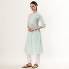 Ladies' 100% Cotton Kurta, Light Blue, small image number null