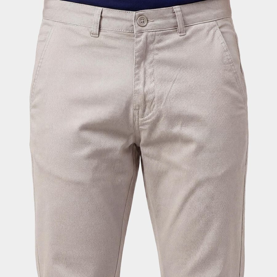 Men's Slim Fit Casual Trousers, गहरा पीला, large