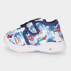 Boys' Blue Velcro Printed Sneakers, नीला, small