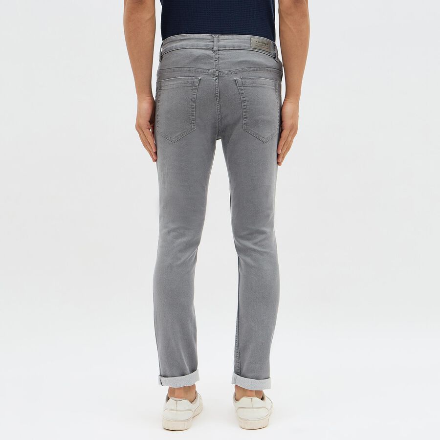 Men's Muted Steel Grey Slim Fit Jeans, Light Grey, large image number null