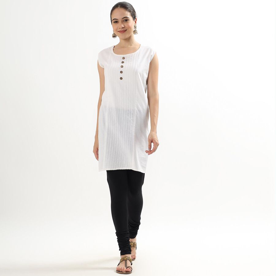 Ladies' Jet Black Skinny Fit Full-Length Churidar, Black, large image number null