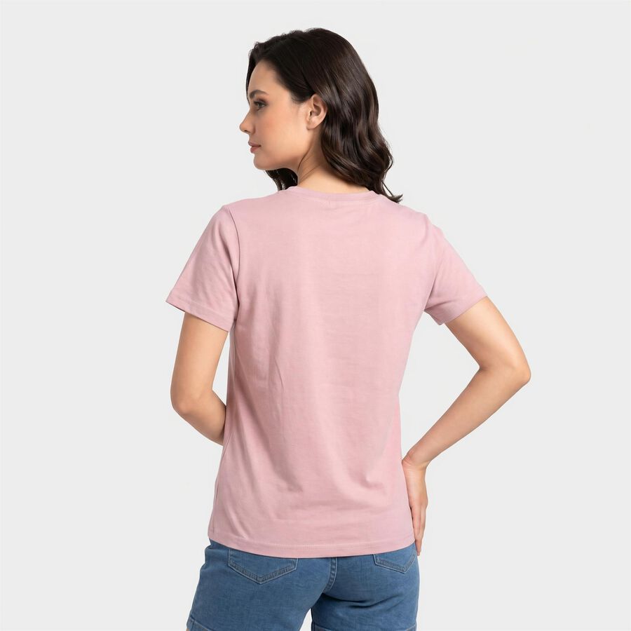 Women's Lilac Cotton Round Neck Regular T-Shirt, Lilac, large