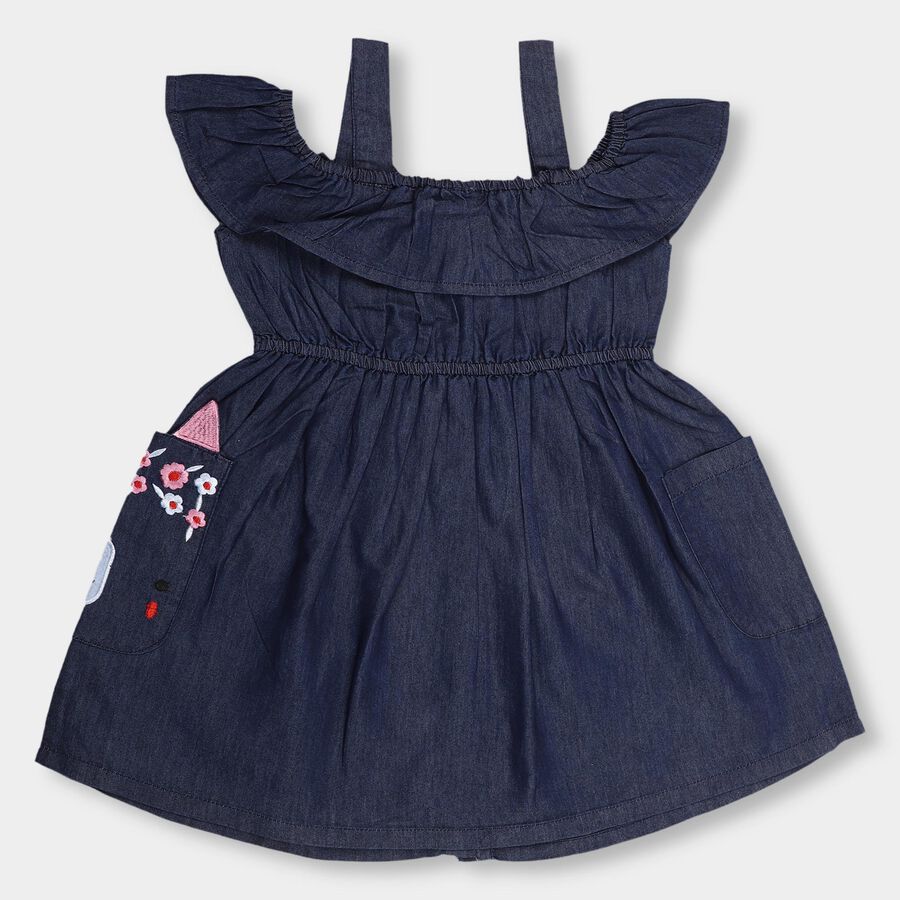 Girls' Frock, Dark Blue, large image number null