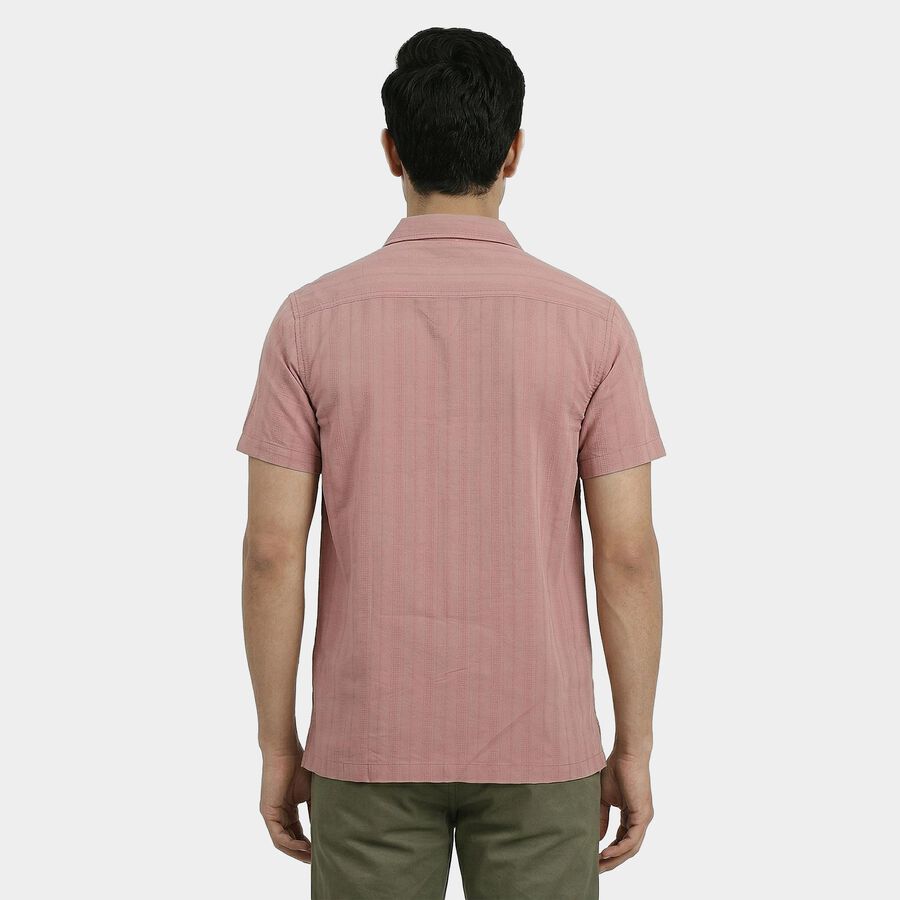 Men's Pink Cotton Classic Casual Shirt, Pink, large