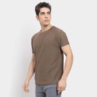 Men's Round Neck Half Sleeves T-Shirt , Khaki, small image number null