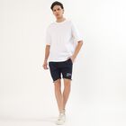 Men's Deep Navy Blue Regular Fit Sports Bermuda Shorts, Navy Blue, small