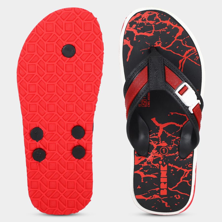 Boys' Slipper, लाल, large