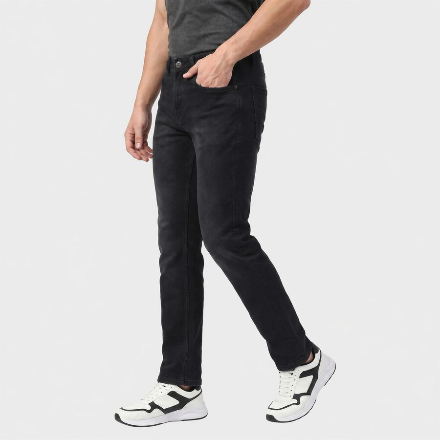 Men's Dark Blue Slim Fit Faded Jeans, गहरा नीला, large