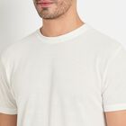 Men's Round Neck Half Sleeves T-Shirt , Off White, small