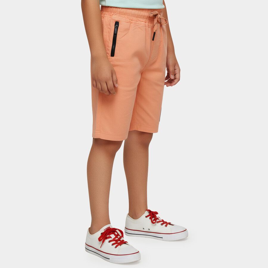 Boys Orange Cotton Elastic Waist Jamaican Shorts, Orange, large
