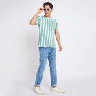 Men's 100% Cotton Round Neck Half Sleeves T-Shirt, Sky Blue, small