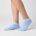 Women's Assorted Regular Fit Striped Pack of 3 Socks, चुनिंदा, small
