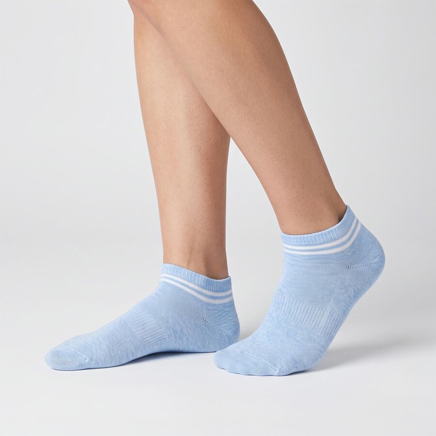 Women's Assorted Regular Fit Striped Pack of 3 Socks, चुनिंदा, large