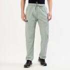 Men's Jet Black Regular Fit Cotton Track Pants, Light Green, small image number null