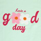 Girls' Light Green Cotton Round Neck Graphic T-Shirt, हल्का हरा, small