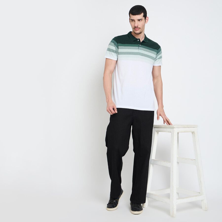 Men's Collared Half Sleeves T-Shirt, Dark Green, large