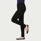 Women's Black Slim Fit Elastic Waist Churidar, काला, small
