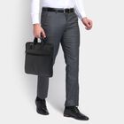 Men's Slim Fit Formal Trousers , मिश्रित मध्यम ग्रे, small