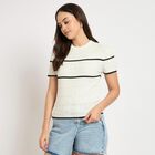 Ladies' 100% Cotton Crop  Top, सफ़ेद, small image number null