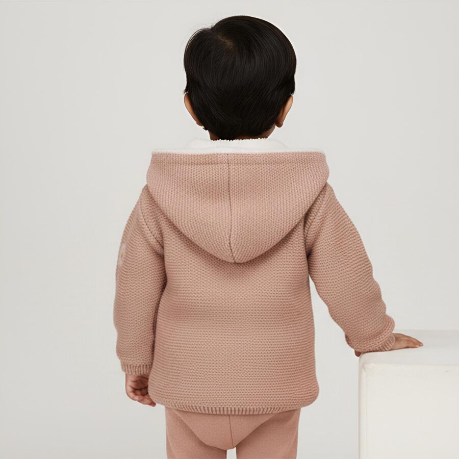 Infants Light Pink Crew Neck Casual Pullover, हल्का गुलाबी, large image number null
