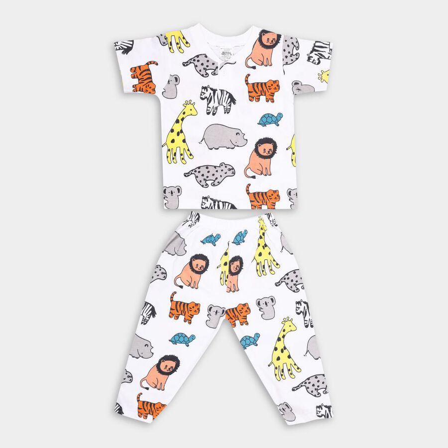 Infants' Cotton Suit Night, White, large image number null