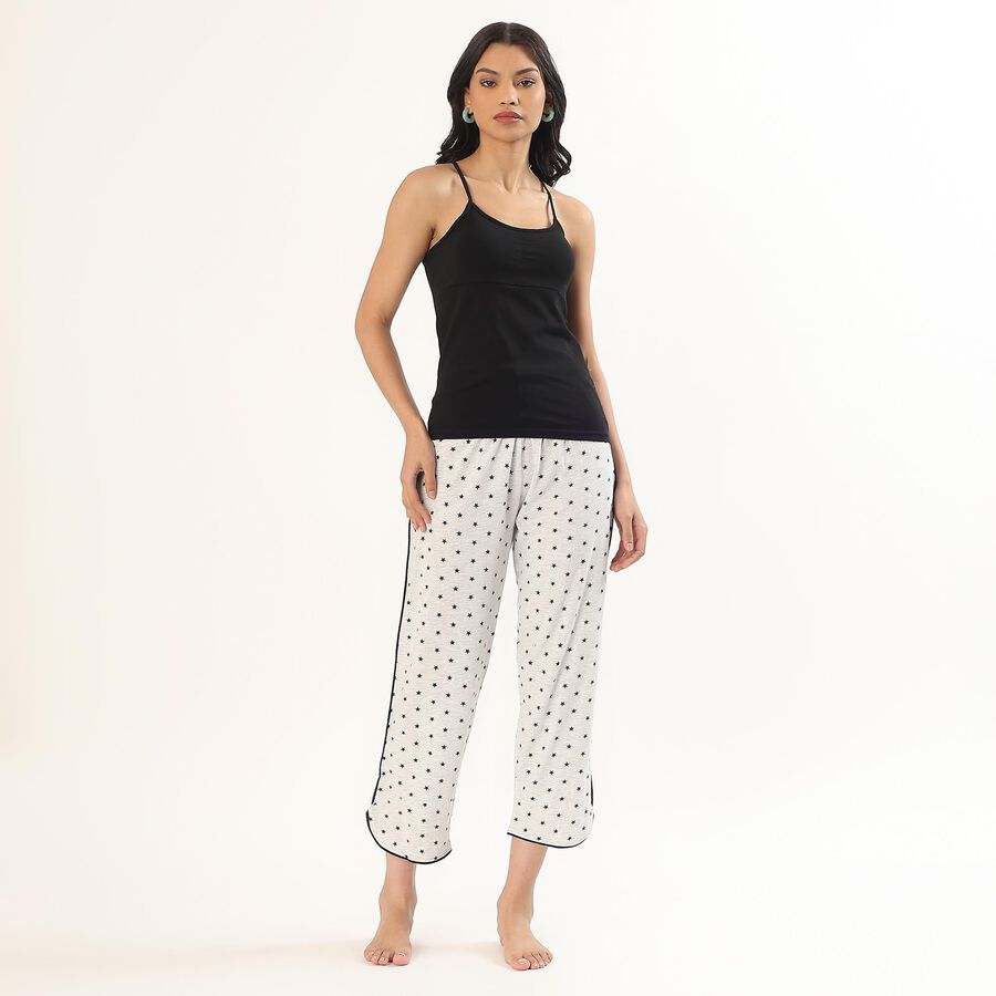 Women's Black Cotton Scoop Neck Casual Slip, Black, large