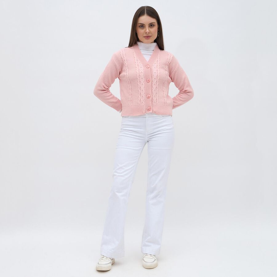 Ladies' Cardigan, हल्का गुलाबी, large image number null