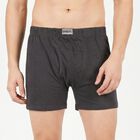Men's Dark Grey Regular Fit Solid Trunks, गहरा ग्रे, small