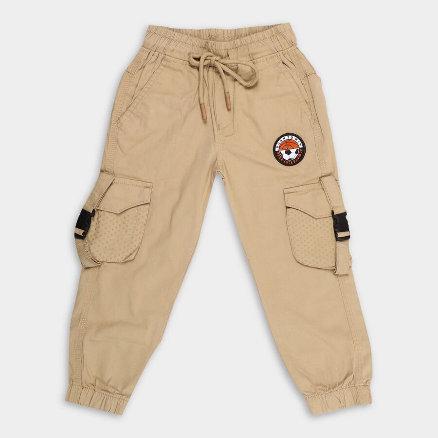 Boys' 100% Cotton Trousers, गहरा पीला, large image number null