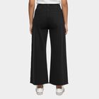 Girls' Jet Black Wide Leg Raw Hem Jeans, Black, small image number null