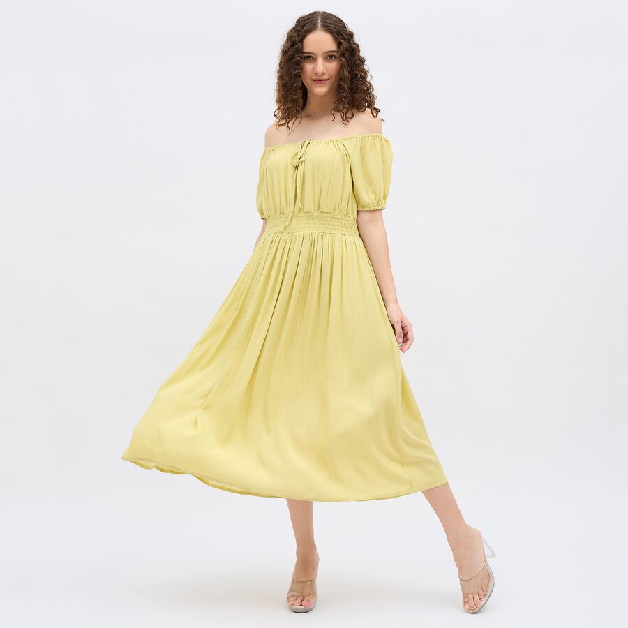 Women's Eggshell Sleeveless Empire Dress, खाकी, large image number null