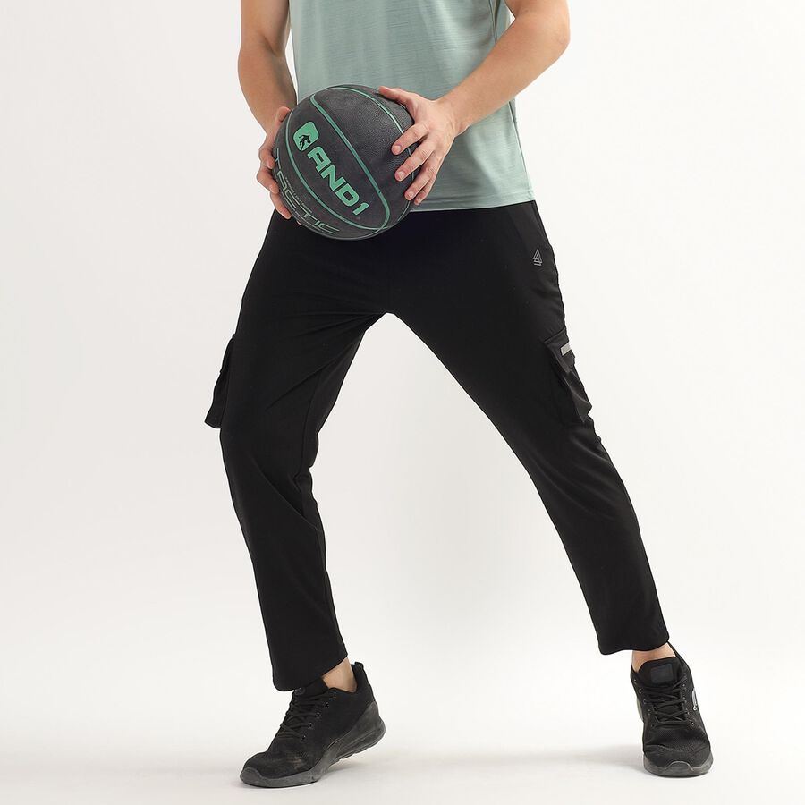Men's Cargo Track Pants , काला, large image number null