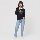Women's Black Round Neck Regular Top, Black, small