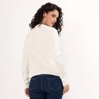 Women's Off White Cotton Crew Neck Casual Top, ऑफ व्हाइट, small