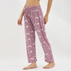 Women's Dusty Mauve Printed Relaxed Fit Full-Length Pyjama, Purple, small image number null
