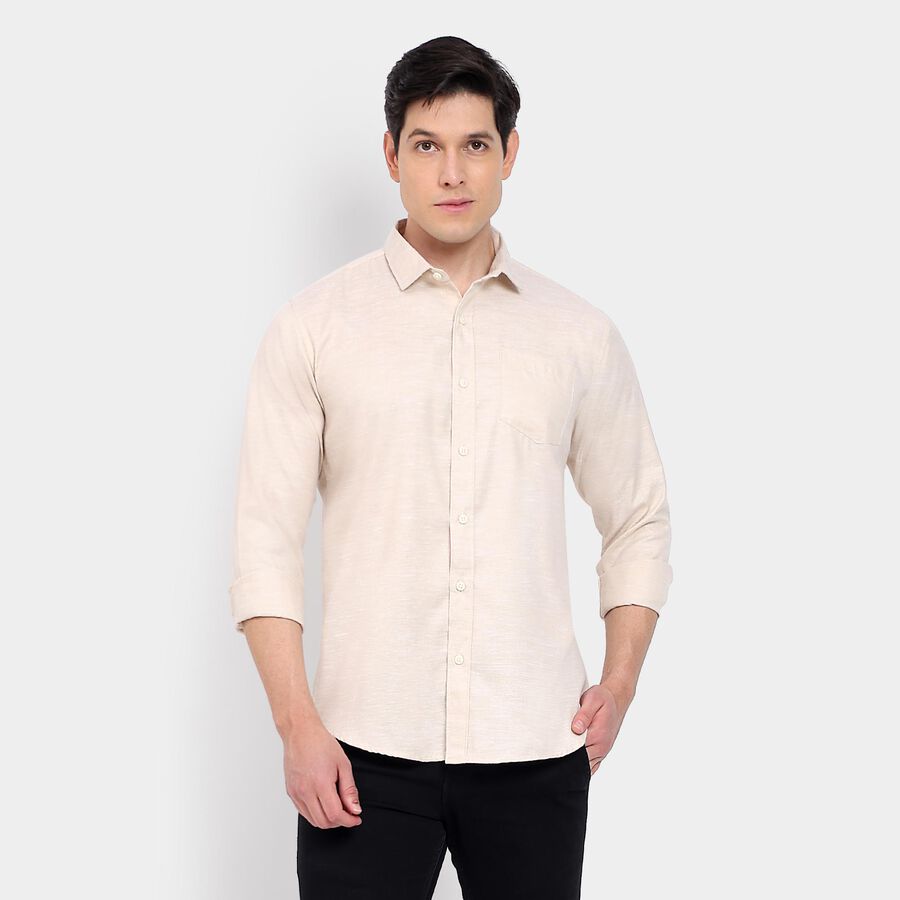 Men's Casual Shirt, Beige, large image number null