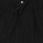 Girls Black Wide Leg Drawstring Trousers, Black, small